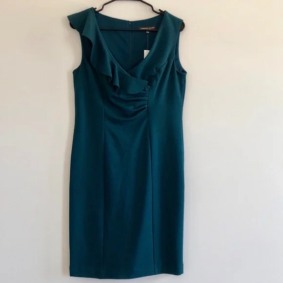NWT Adrienne Vittadini Carolina Teal Ponte Dress - Picture 2 of 7